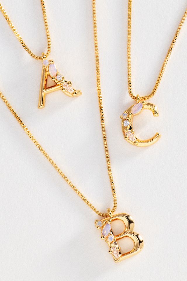 Crystal Initial Necklace #1