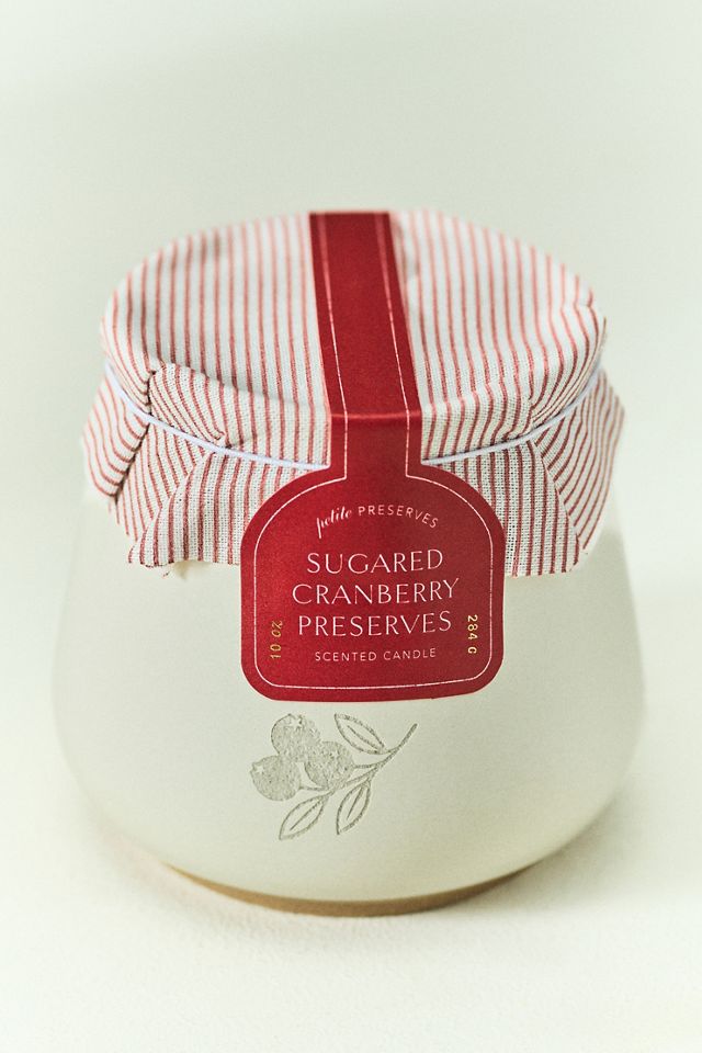 Jam Jar Fruity Sugared Cranberry Preserves Ceramic Candle #2