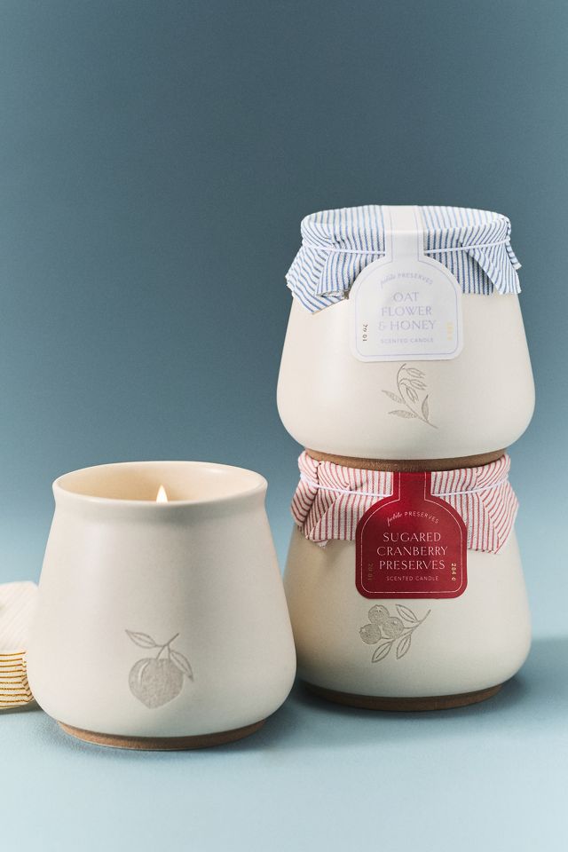 Jam Jar Gourmand Oat Flower & Honey Ceramic Candle | AnthroHome