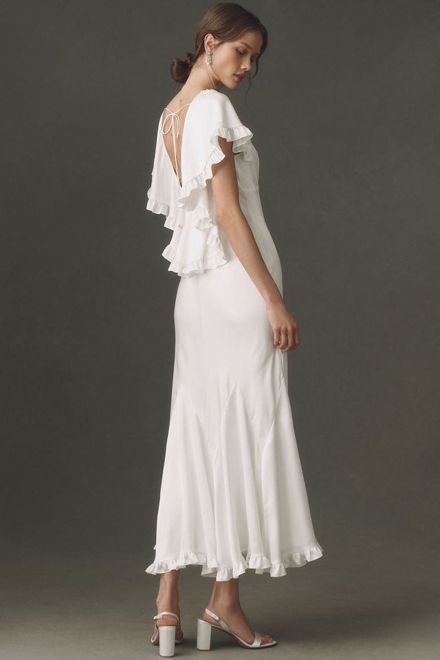 BHLDN Satin Cape Maxi Dress #1