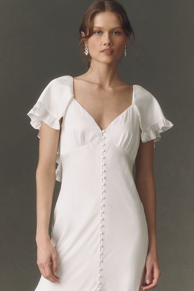 BHLDN Satin Cape Maxi Dress #2