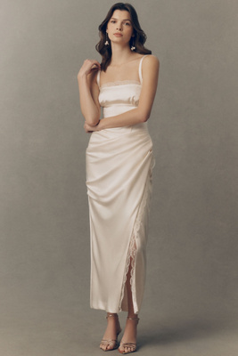 anthropologie satin maxi dress Leila Satin Charmeuse Maxi Dress
