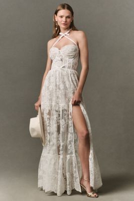 V. Chapman Caterina Corset Ruffle Dress | Anthropologie