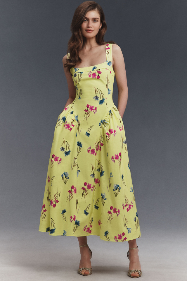 BHLDN Stretch Fit-and-Flare Maxi Dress