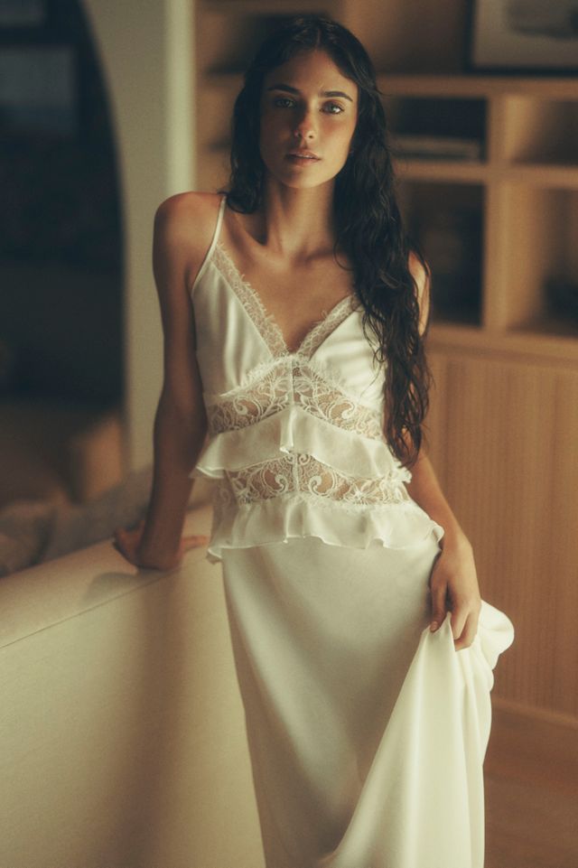 navy dress with white lace trim Sandro