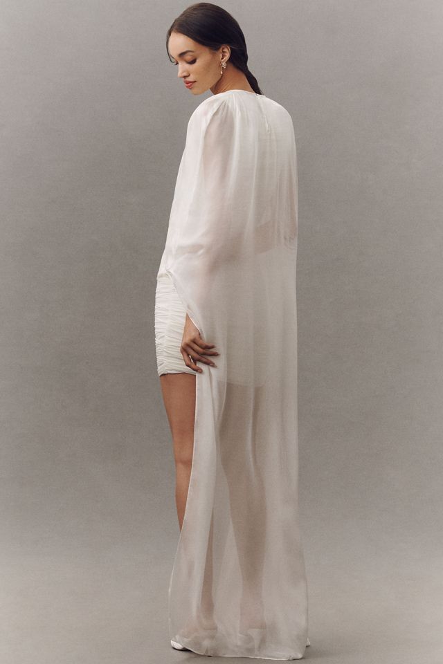Deme by Gabriella Sheer Cape High-Low Mini Dress | Anthropologie