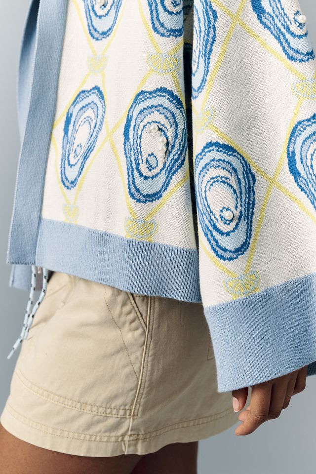 Bel Kazan Nautical Oyster Pearl Cardigan | Anthropologie