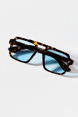 Angular Tortoise Aviator Sunglasses | Anthropologie display picture 2
