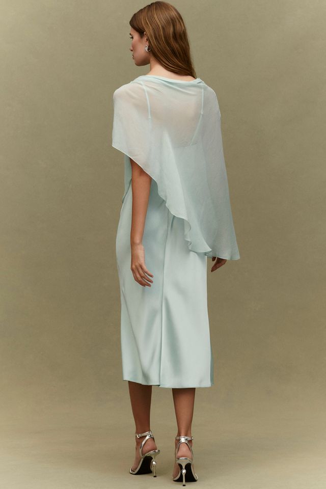 BHLDN Romy Satin Chiffon Cape Dress #2