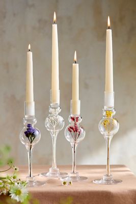 Pressed Floral Taper Holder