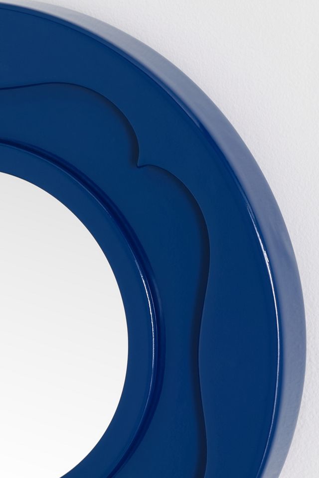 Lea Navy Round Wall Mirror #1