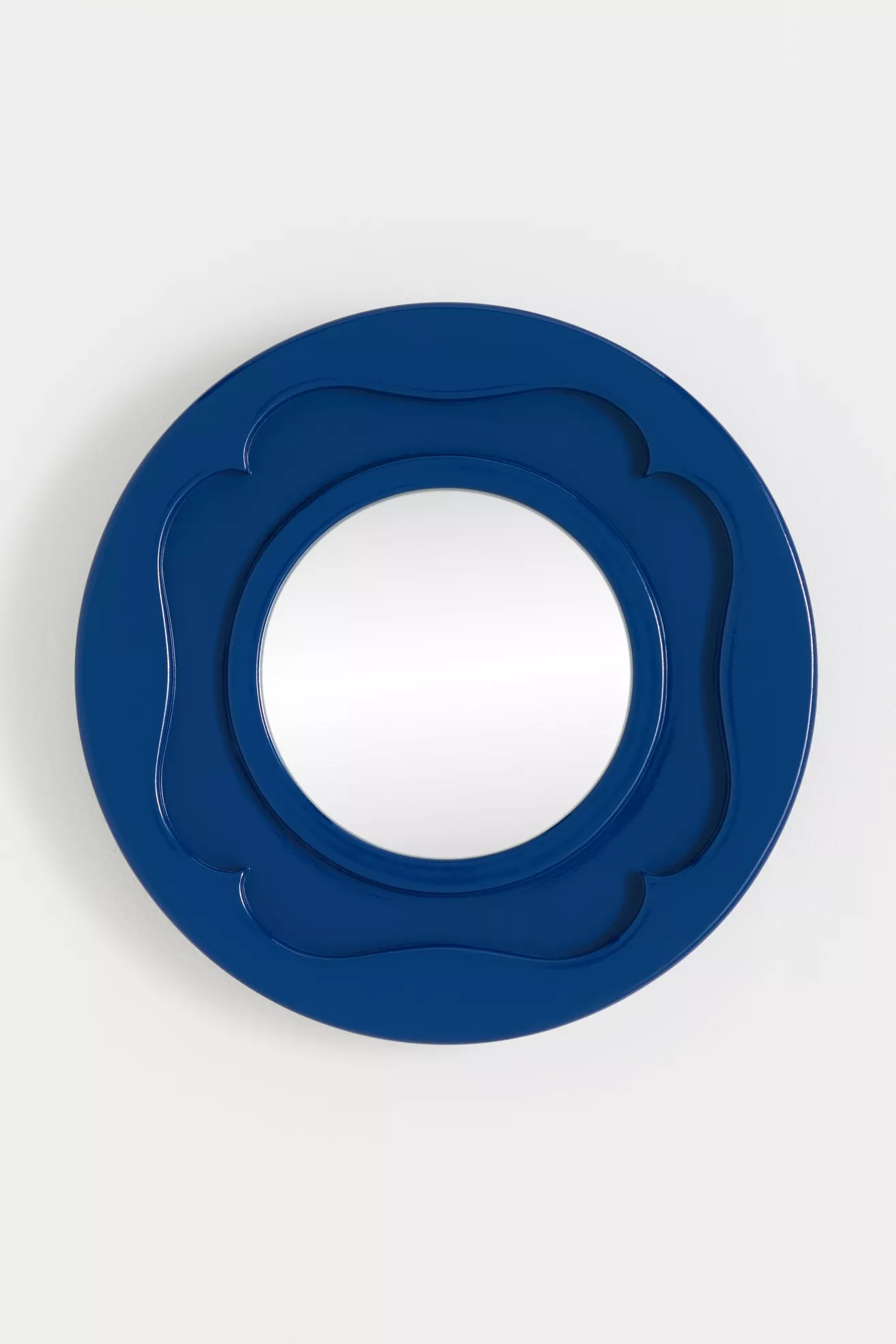 Lea Navy Round Wall Mirror