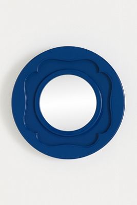 Lea Navy Round Wall Mirror
