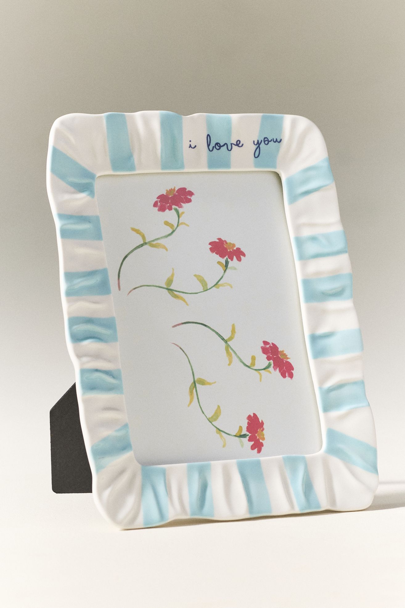 Amma Ruffle Frame - Sky Blue - 5 X 7, Assorted