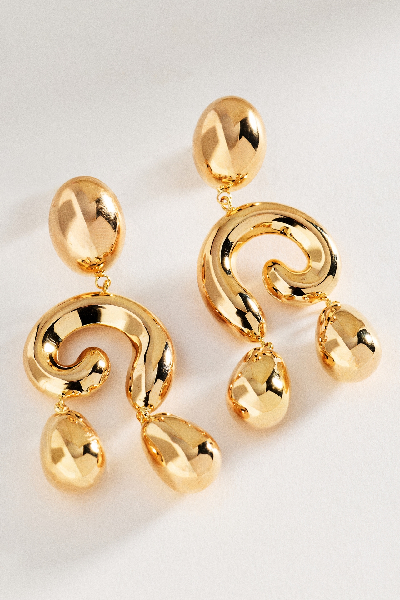 Sculptural Deco Drop Earrings