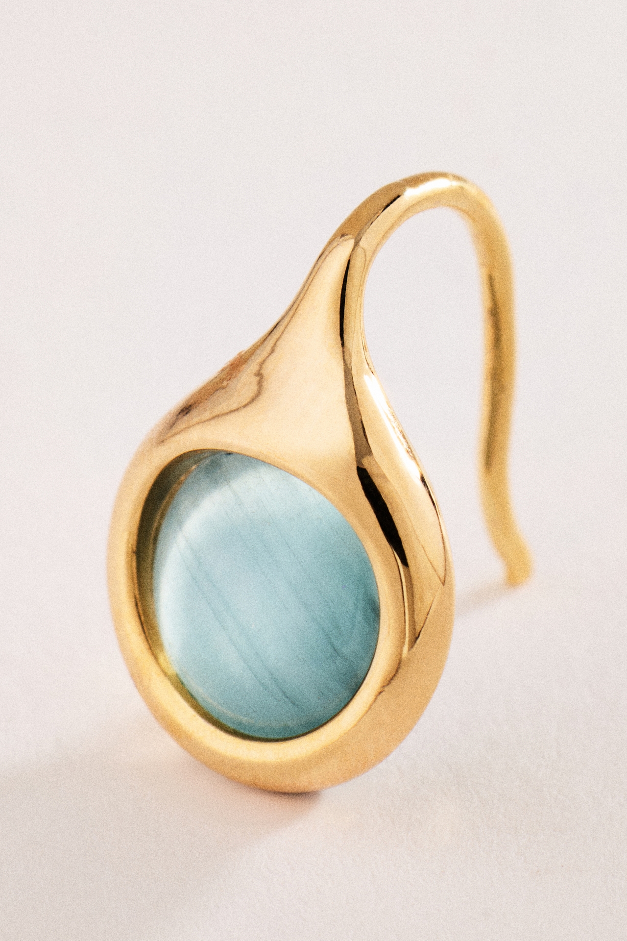 Stone Fishhook Earrings