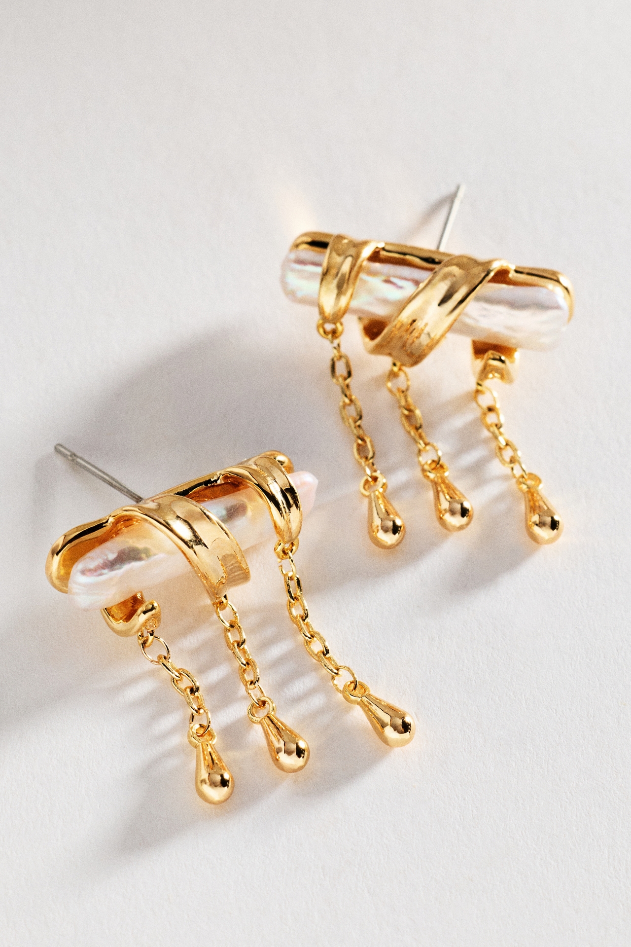 Pearl Bar Drippy Earrings