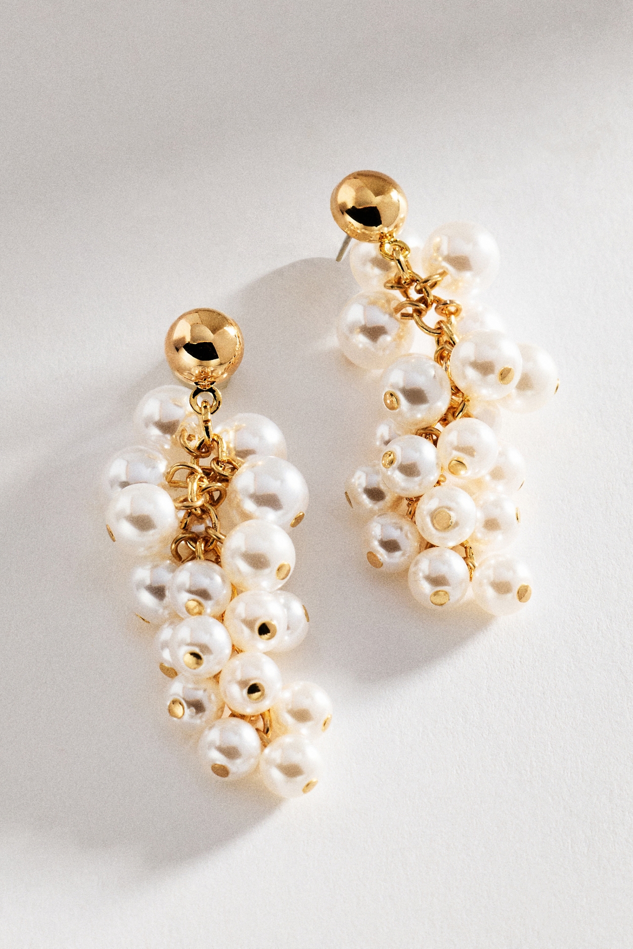 Pearl Cluster Drop Earrings