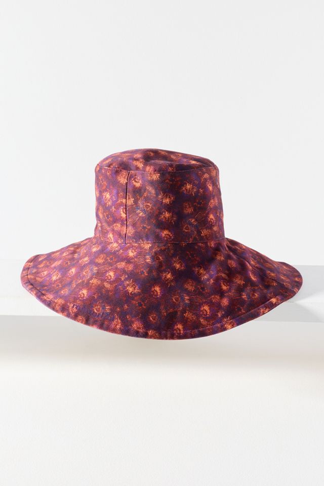 Anthropologie Romualda Anemona Gran Big Bucket Hat Reversible Beach One Size New Amapola Gran Bucket Hat | Romualda main image 3