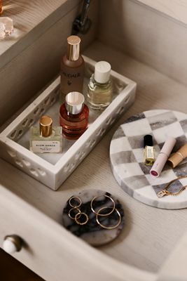 Round Marble Checkered Trinket