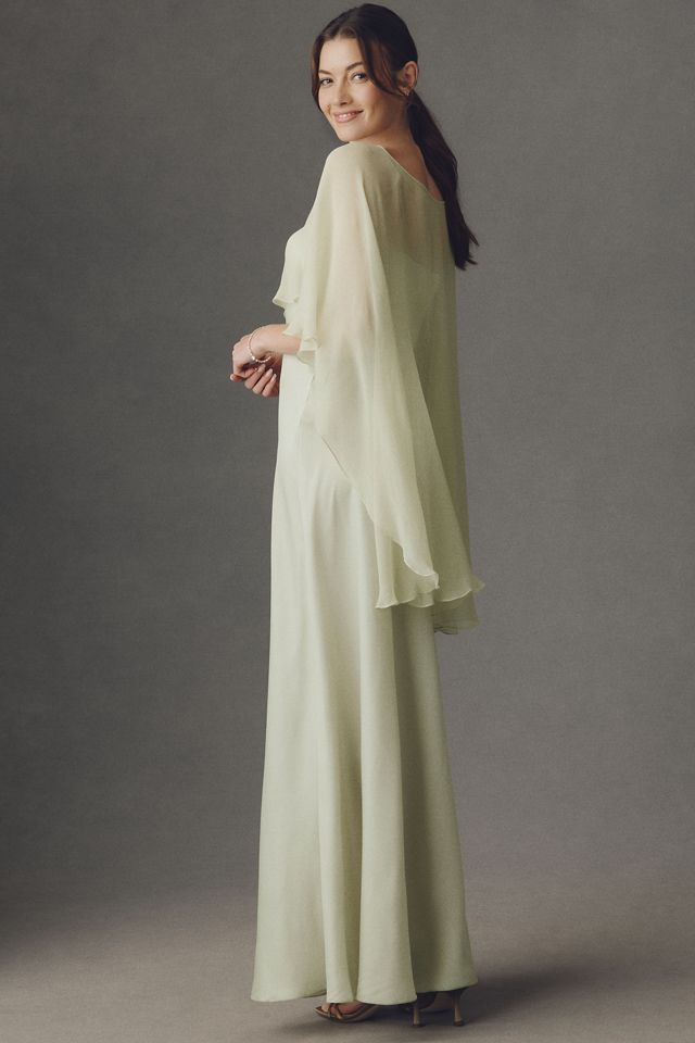 BHLDN Iris Satin Sweetheart Gown with Cape #1