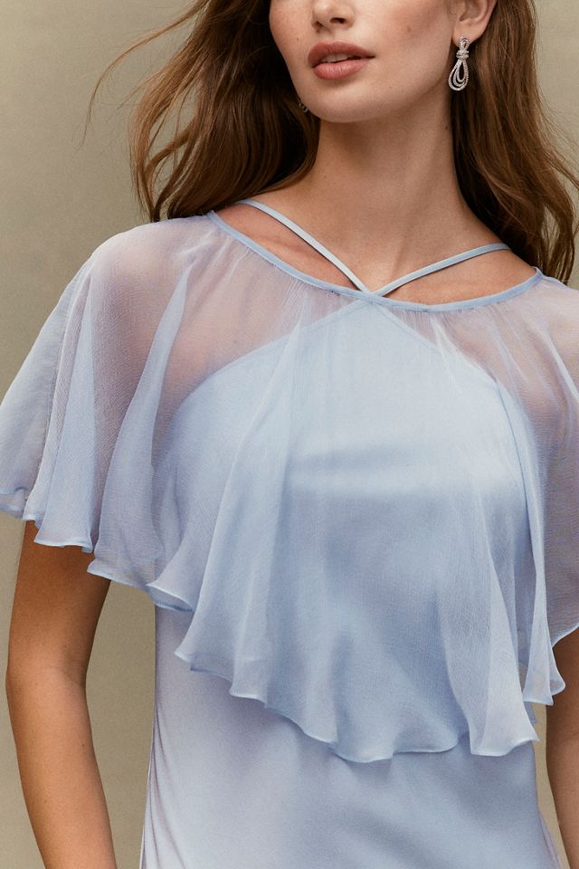 BHLDN Clara Satin Gown with Cape #2