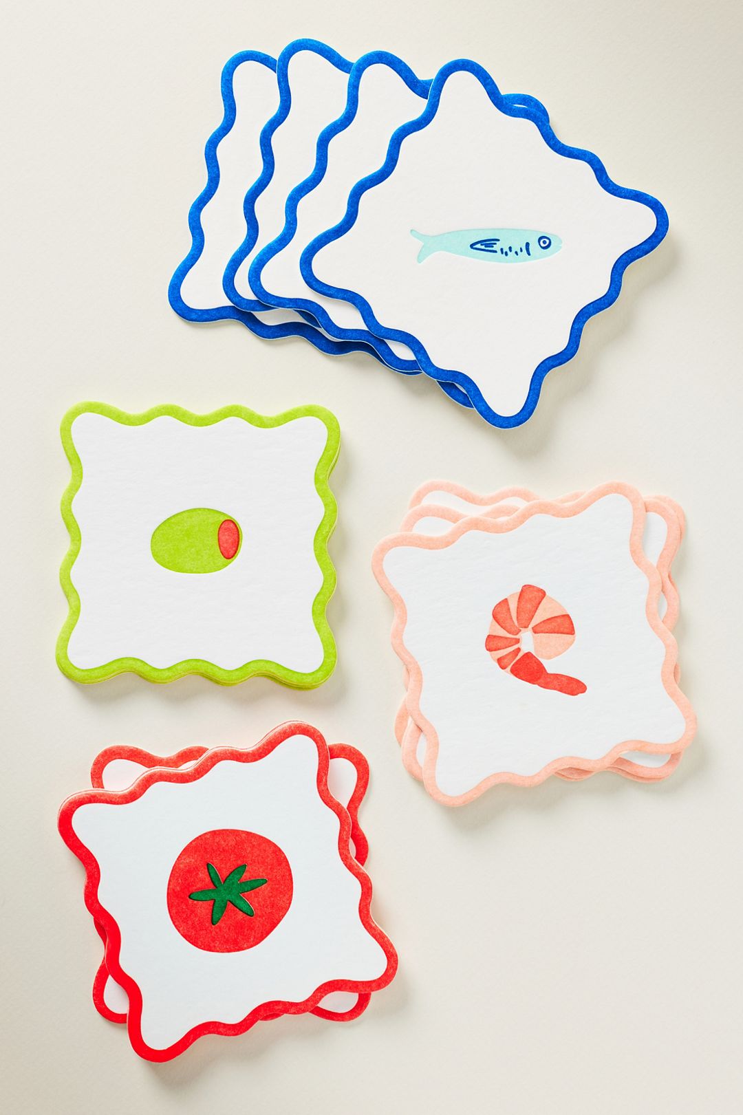 And Here We Are Vellum Coasters, Set of 4 - Tomato, Set Of 4