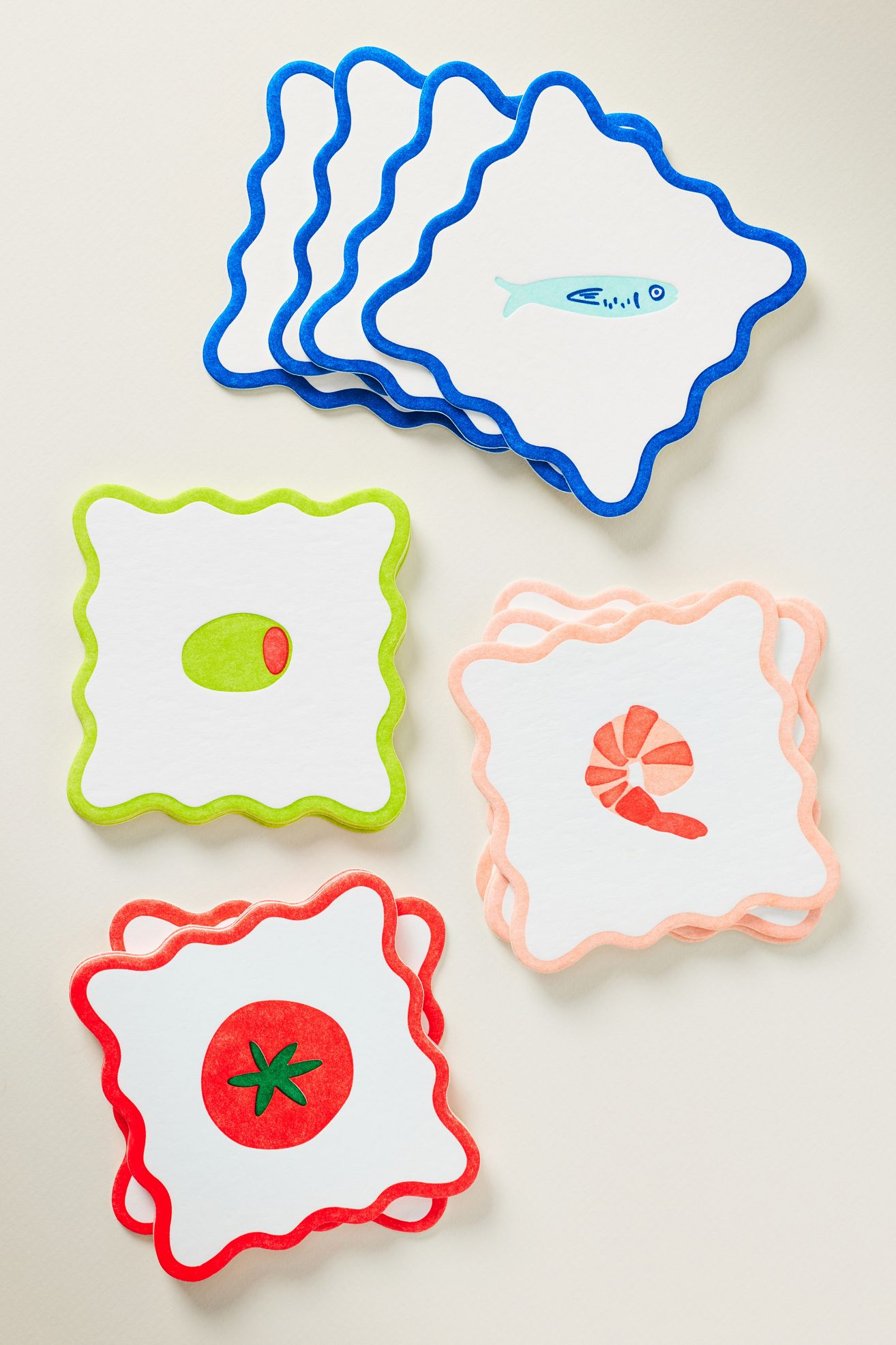 And Here We Are Vellum Coasters, Set of 4 - Tomato, Set Of 4