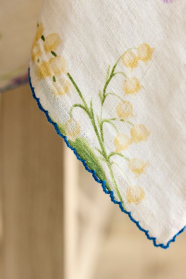 Floral Illustration Linen Tablecloth #4