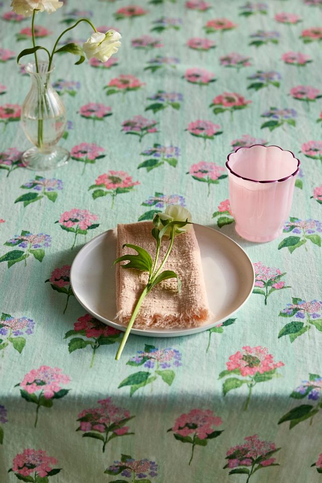 Hydrangea Sage Linen Tablecloth #2