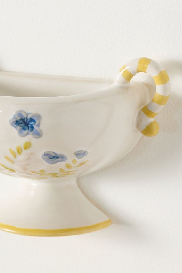 Ciondolo Decorativo da Parete in Ceramica a Forma di Urna Floreale #2