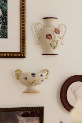 Decorative Urn Floral Ceramic Gallery Wall Charm