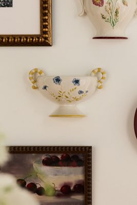 Decorative Urn Floral Ceramic Gallery Wall Charm