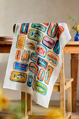Tinned Fish Linen Dish Towel | Terrain
