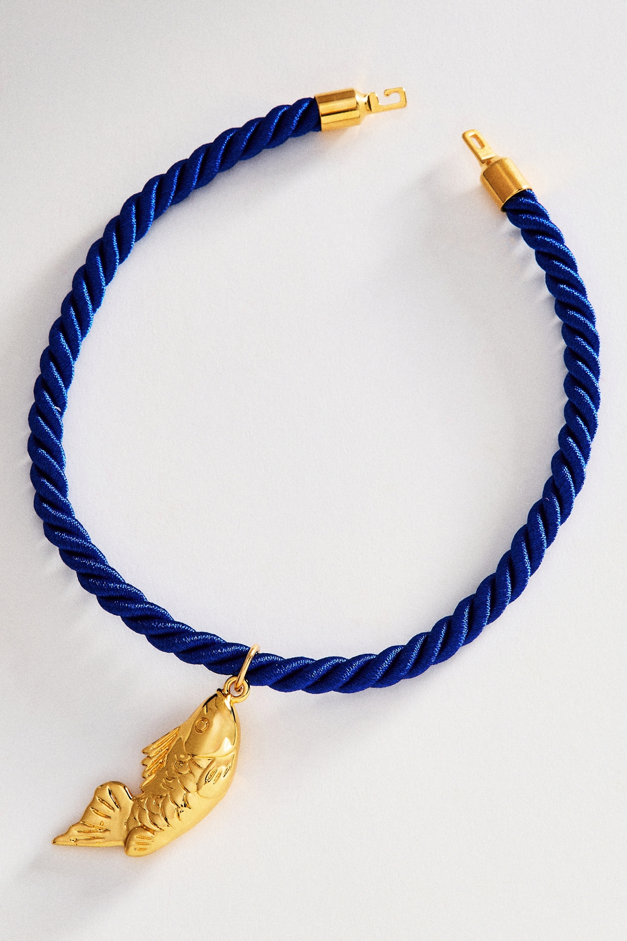 Timeless Pearly Corded Fish Pendant Necklace