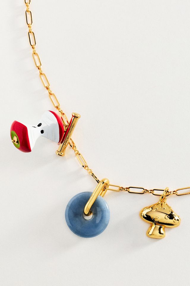 Timeless Pearly Fruity Mushroom Stone Charm Necklace #1