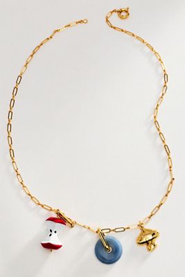 Timeless Pearly Fruity Mushroom Stone Charm Necklace