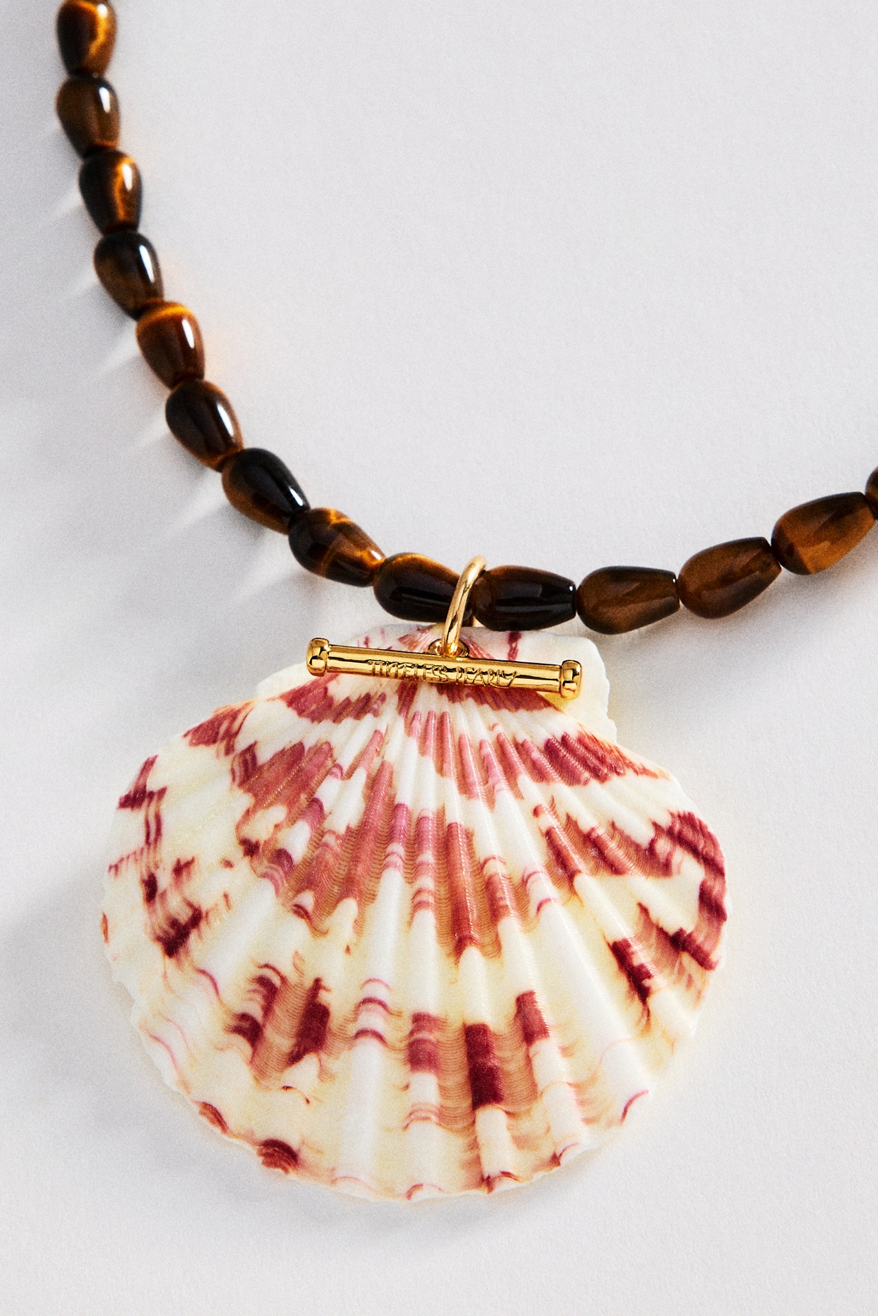 Timeless Pearly Tiger Eye Shell Beaded Necklace
