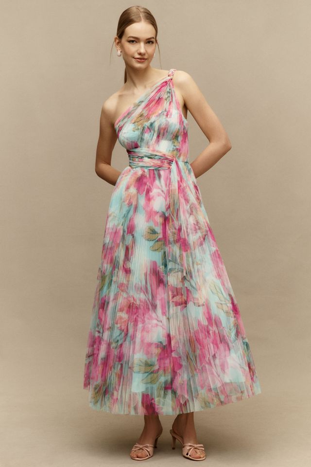 Hutch Tulle One-Shoulder Midi Dress | Anthropologie