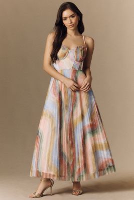 Hutch Shell Bustier Tulle Midi Dress