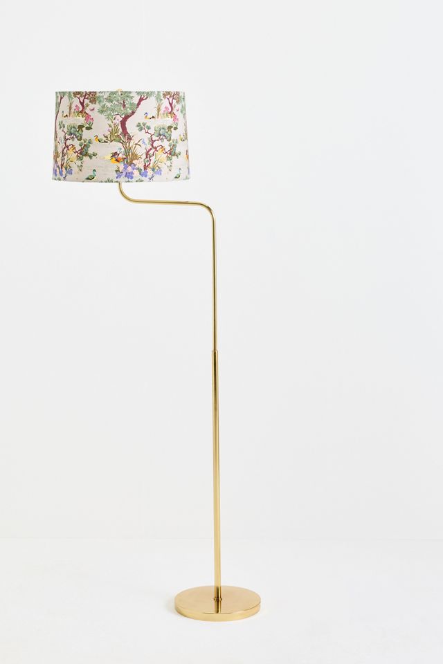 Wave Curved Antique Brass Floor Lamp Base #4