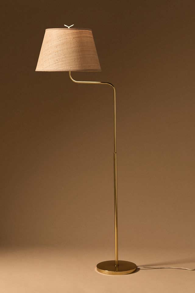 Wave Curved Antique Brass Floor Lamp Base #5