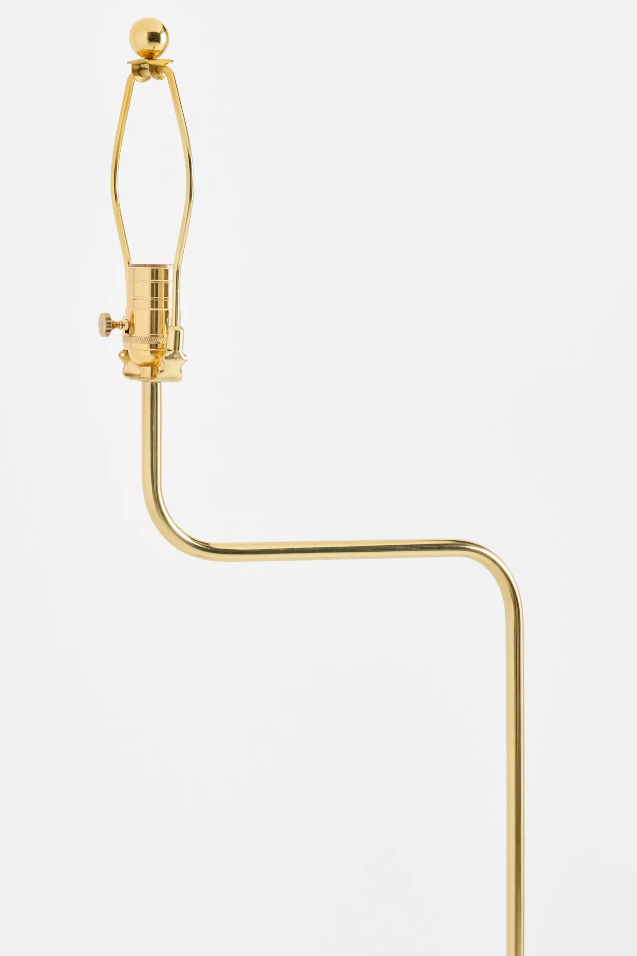 Wave Curved Antique Brass Floor Lamp Base - thumbnail 2