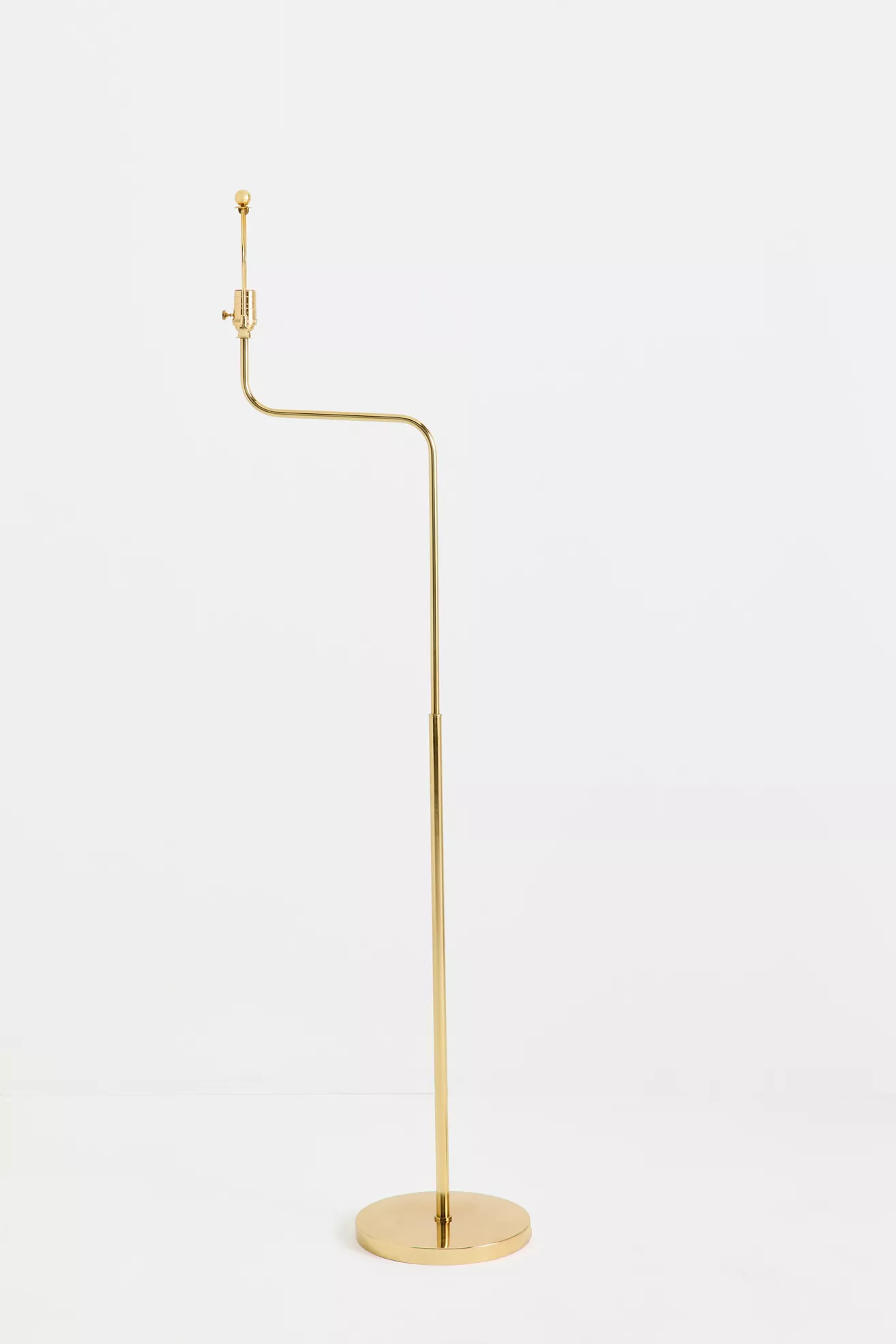 Wave Curved Antique Brass Floor Lamp Base