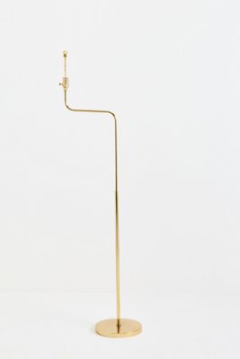 Wave Curved Antique Brass Floor Lamp Base