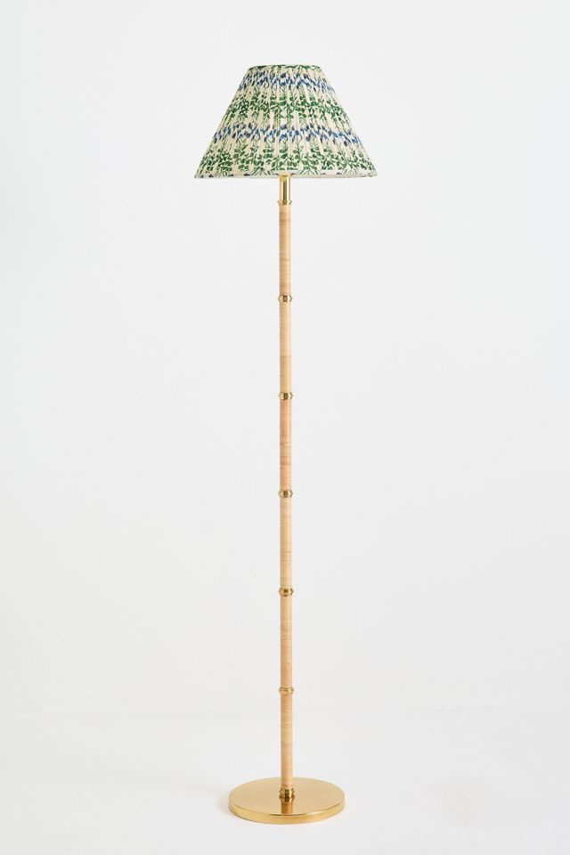 Rattan Wrapped Antique Brass Floor Lamp Base #1