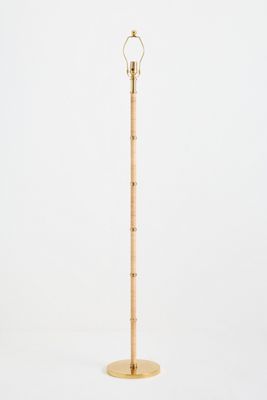 Rattan Wrapped Antique Brass Floor Lamp Base
