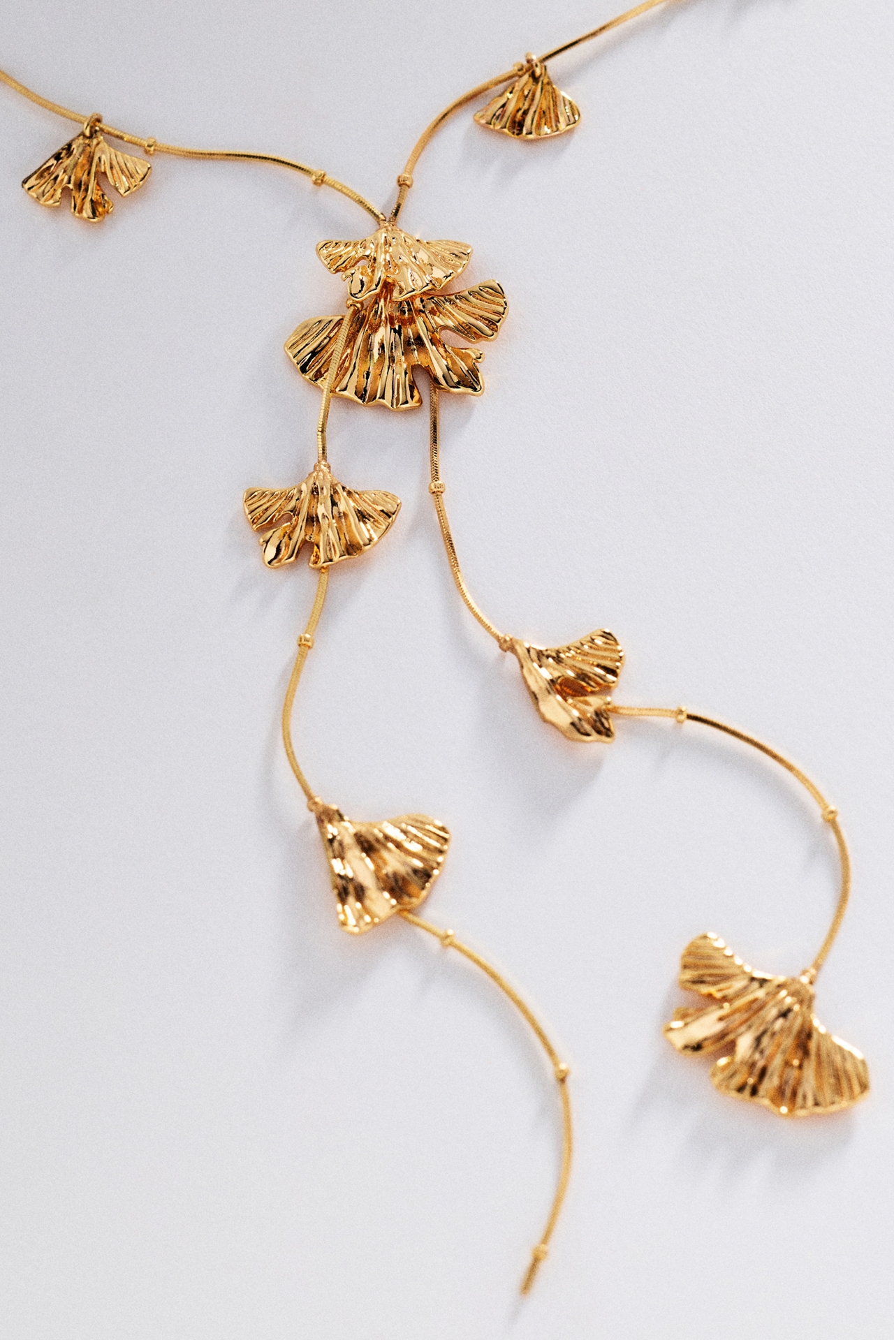 Fluttered Floral Lariat Necklace