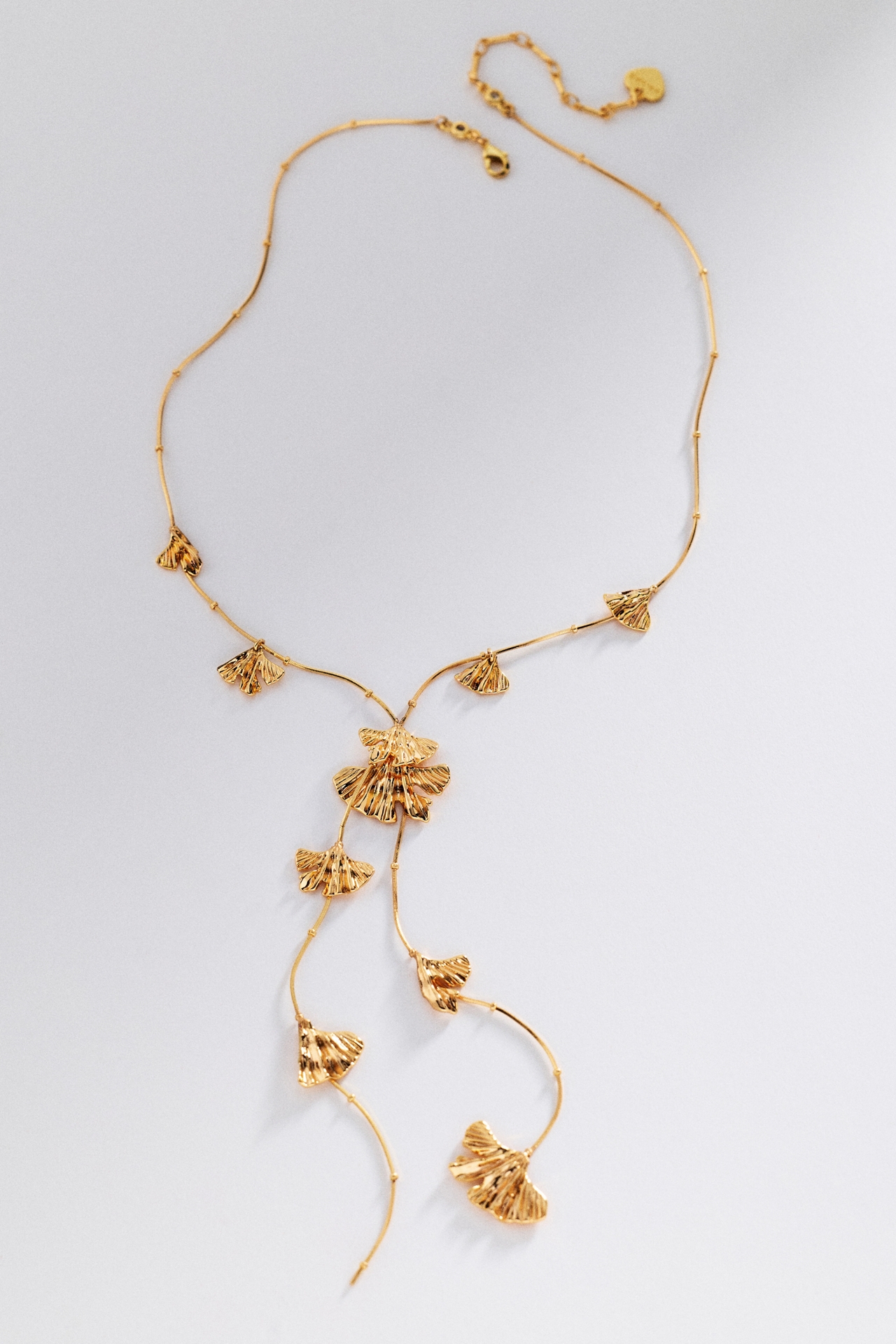 Fluttered Floral Lariat Necklace