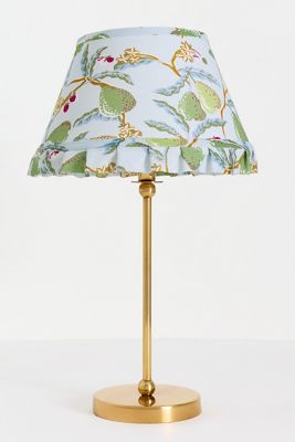 Lee Ruffle Printed Shade Brass Table Lamp
